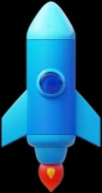A blue rocket lifting off